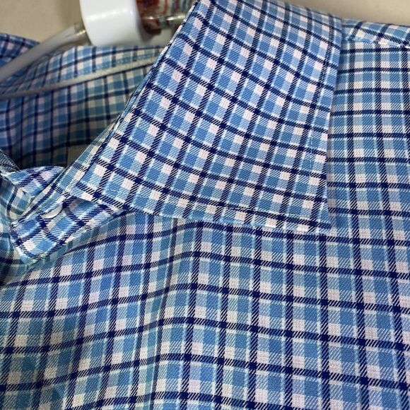 Peter Millar Crown Finish Shirt Mens XL Check Plaid Button Up Flannel Dress - Picture 4 of 13